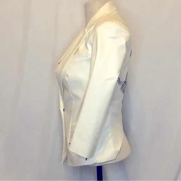 Robert Rodriguez White Jacket with Silver Beaded Back NWT - Picture 3 of 11